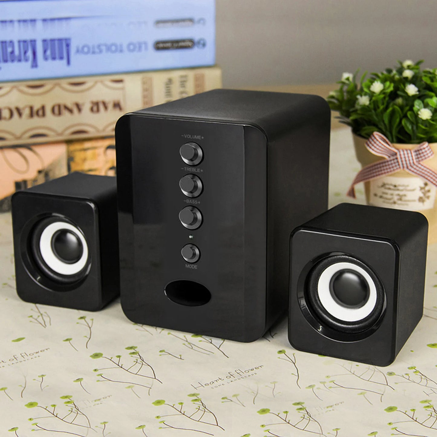 D-202 Altoparlante Cablato Per Computer Con Bassi E Suono Stereo Sound Box Per Desktop Laptop Tablet