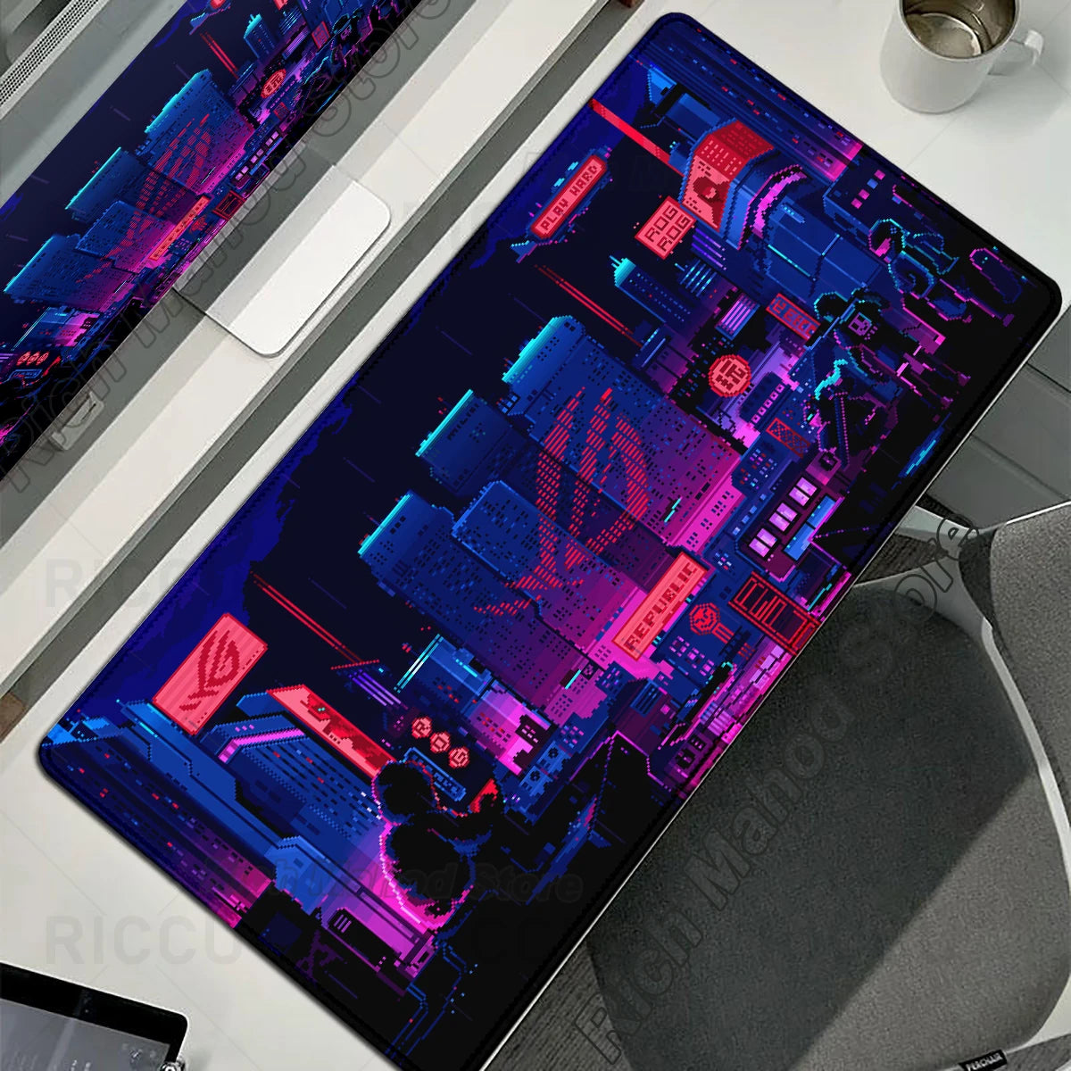 Tappetino per Mouse XXL ASUS ROG Republic Of Gamers Antiscivolo in Gomma per Scrivania da Gioco e Tastiera
