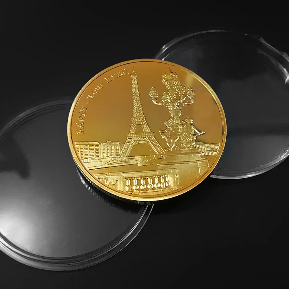 Collezione Di Monete Commemorative Della Torre Eiffel Parigi Per Viaggi Europee Non Valuta In Metallo
