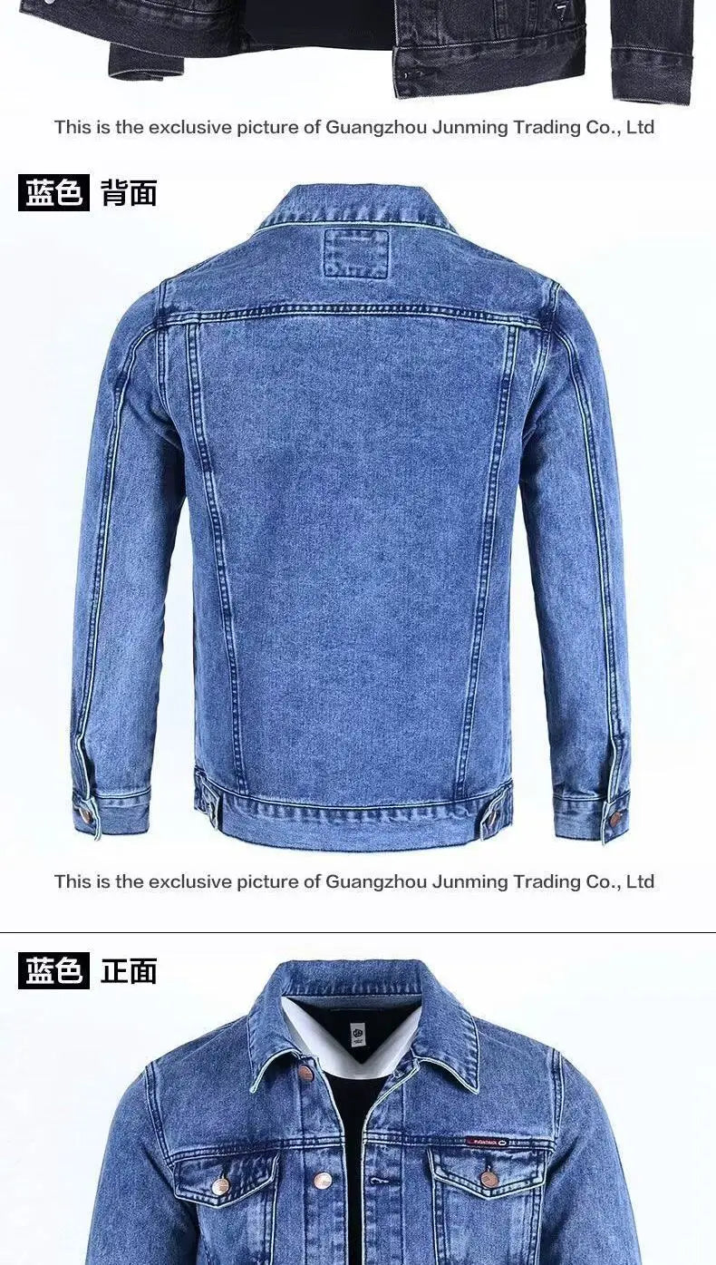 Giacca Da Lavoro Retrò Di Marca Per Uomo In Denim Pesante Nuova Taglia Grande Stile Americano Autunno Inverno