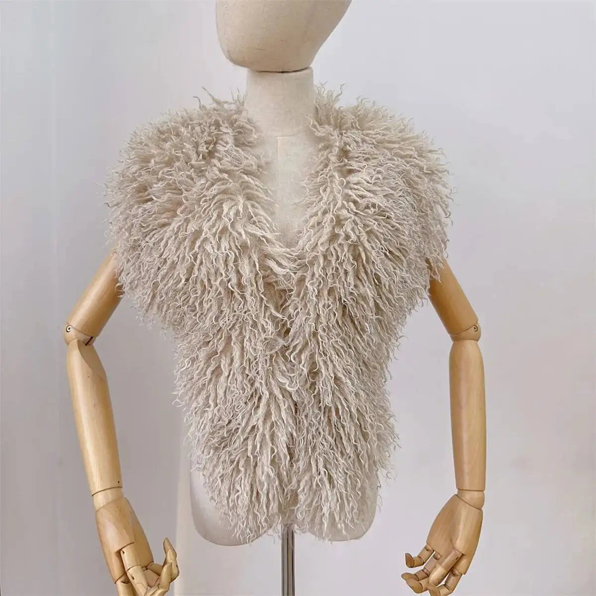 Lanmrem 2025 Gilet Pelliccia Sintetica Donna Imitazione Shearling Chic Autunno Inverno Abbigliamento 2DB4916