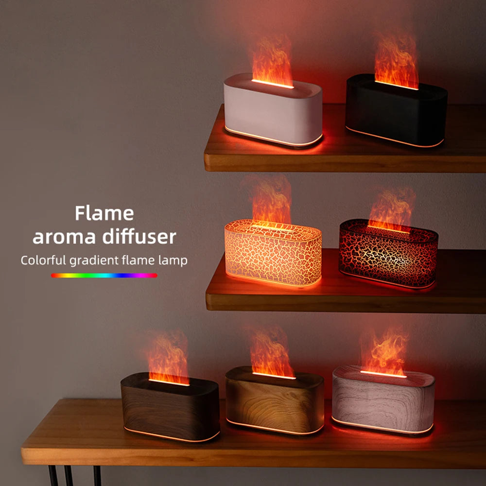 Diffusore Di Aromaterapia Con Effetto Fiamma E Nebbia Fredda Umidificatore Silenzioso Per Casa E Camera Da Letto