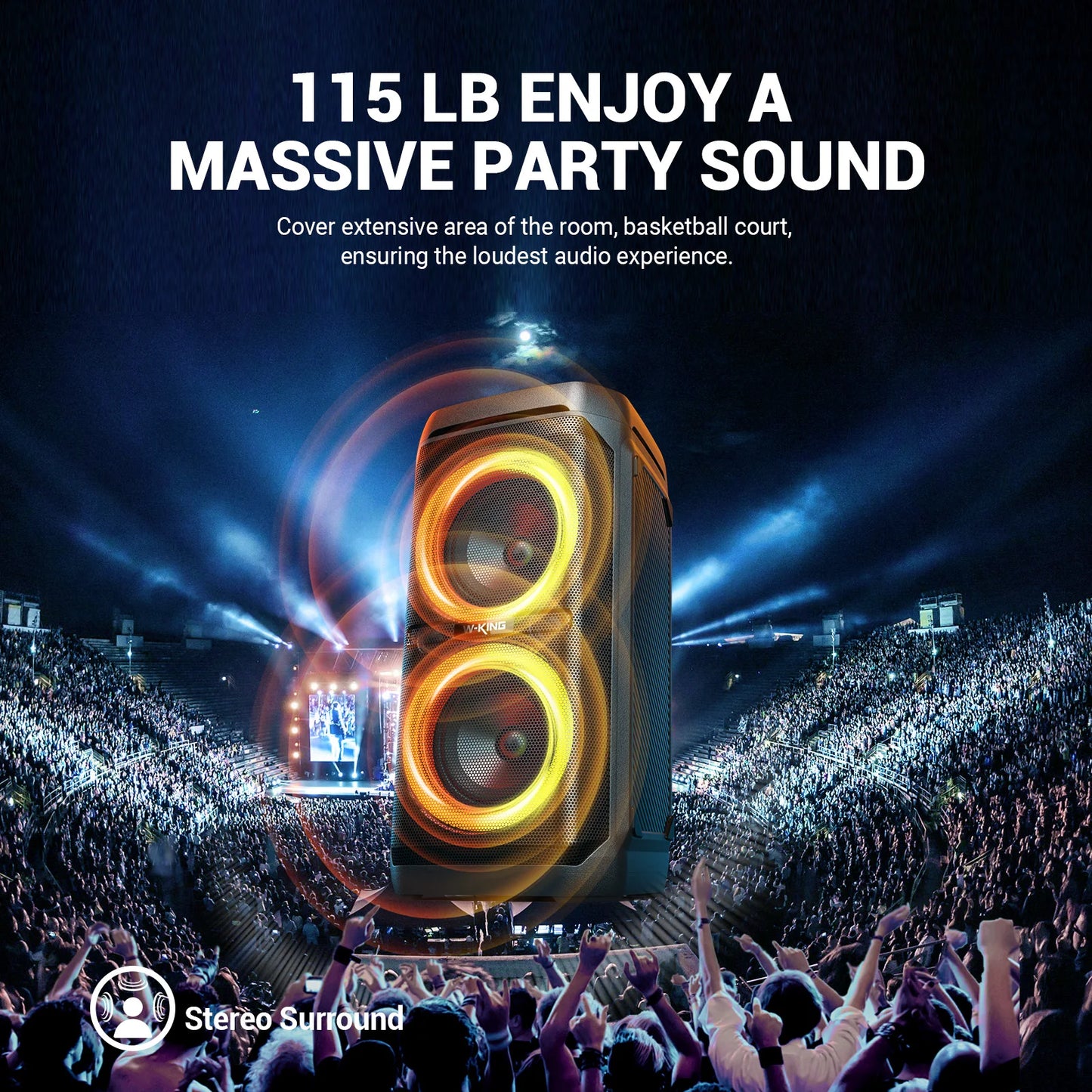 W-King T11 Bluetooth Altoparlante Portatile Impermeabile IPX6 100W RMS Con Bassi Profondi Suono Potente 115dB