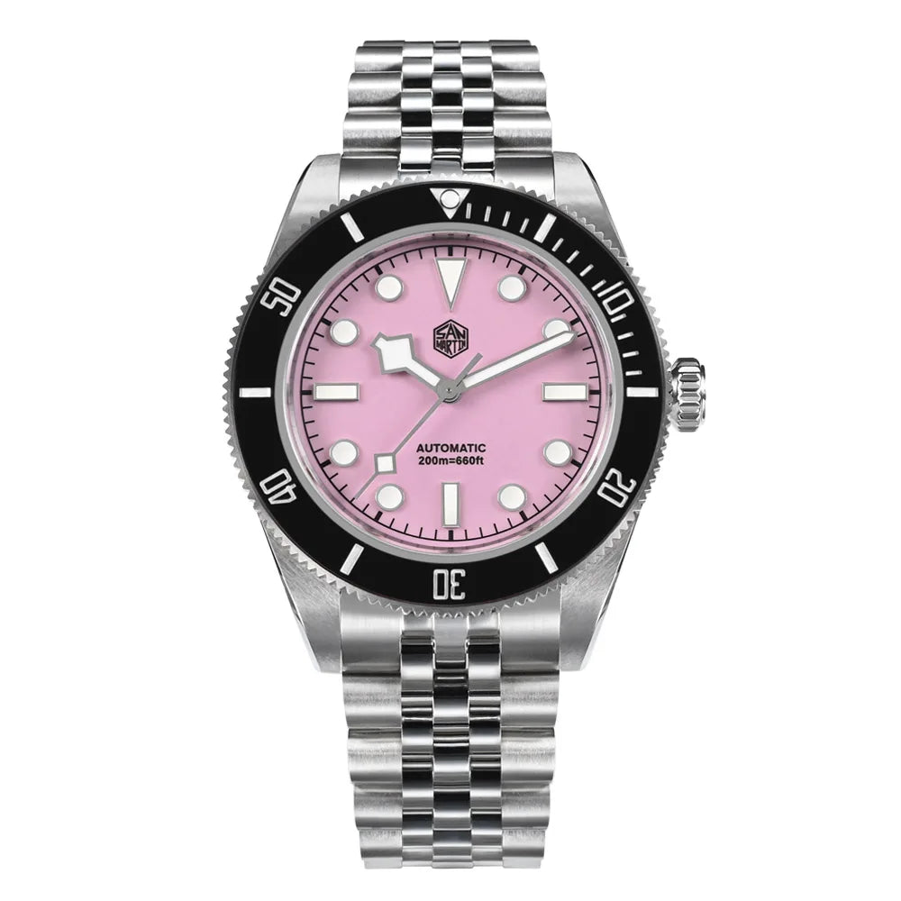 San Martin Orologio 40mm BB Diver Smaltato Quadrante Enamel Blu Lusso NH35 Automatico 200m SN0128