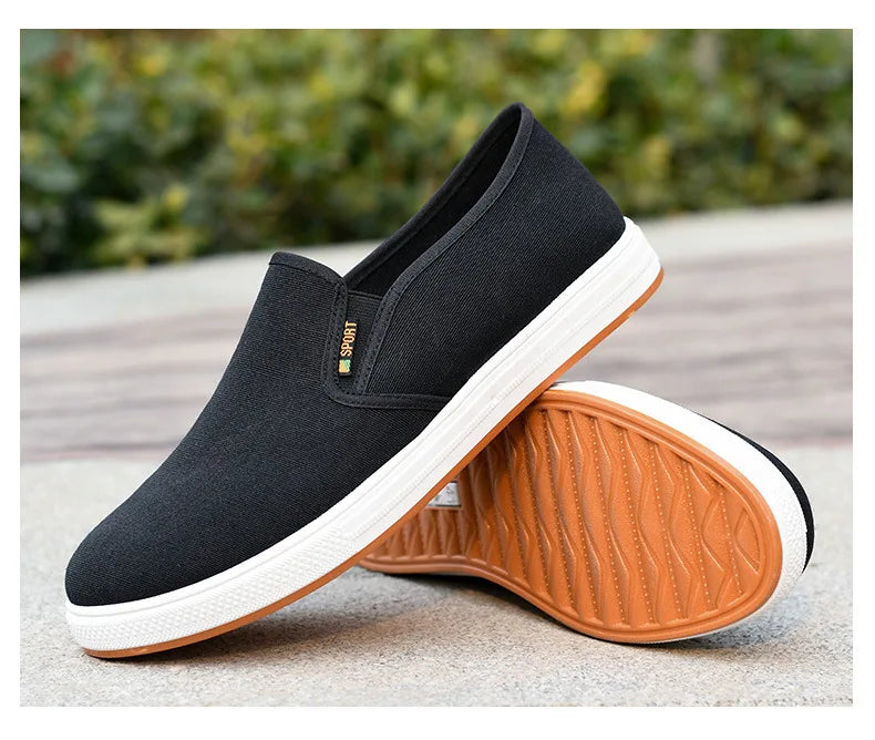 Scarpe Da Ginnastica In Tela Da Uomo Basse Leggere Vulcanizzate Slip On Casual Spedizione Gratuita A Prezzi Accessibili