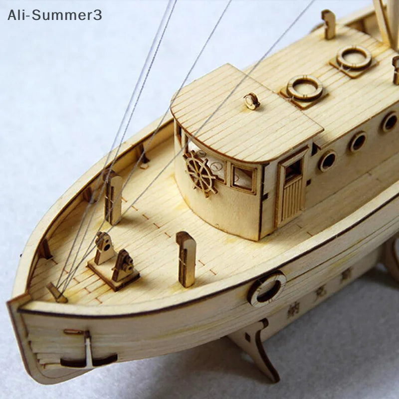 1:30 Modello di assemblaggio di navi Barca a vela in legno Kit in legno fai da te Puzzle Giocattoli Regalo