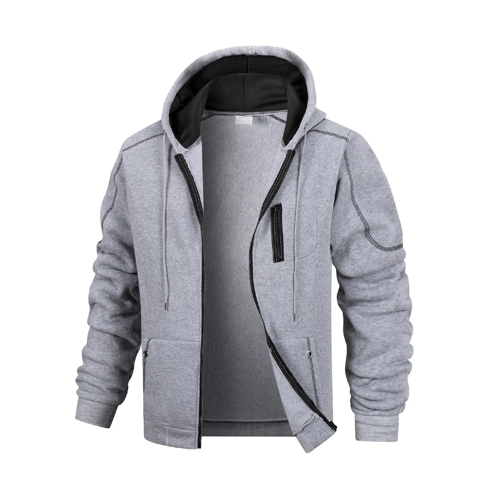 Felpa Con Cappuccio Sportiva Casual Con Cerniera Da Uomo Slim Fit Tinta Unita Cardigan Per Abbigliamento Sportivo Giacca