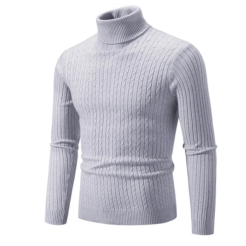 Maglione Invernale Spesso Caldo Collo Alto Dolcevita Uomo Slim Fit Maglieria Da Uomo Doppio Colletto Maschile