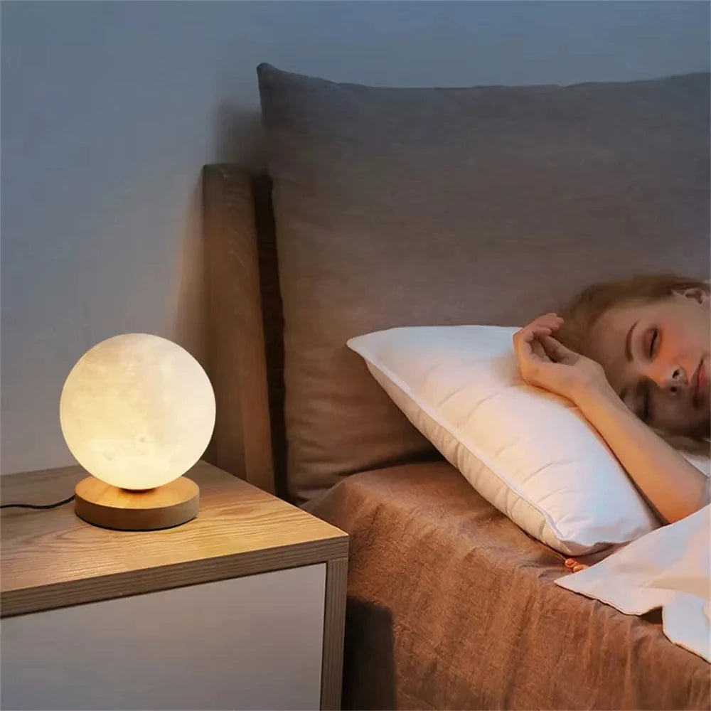 Lampada Lunare Da 10 Cm LED Con Supporto In Filo Stella Per Camera Da Letto Luci Notturne Regalo Per Bambini