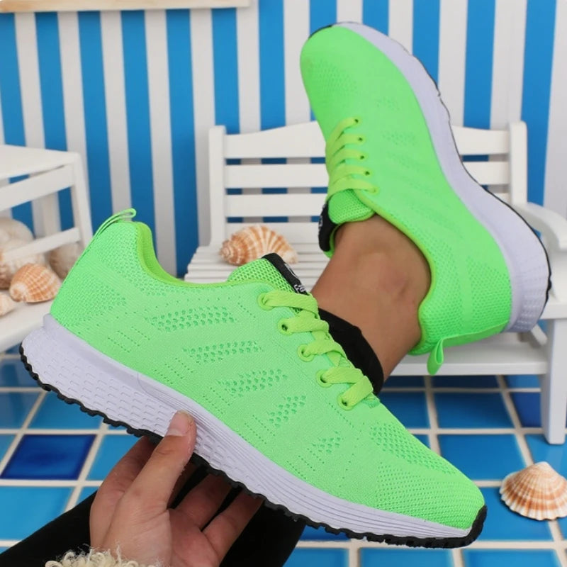 Scarpe Da Ginnastica Da Donna Leggere Da Corsa In Mesh Traspiranti Colorate Tacchi Bassi 1-3 Cm