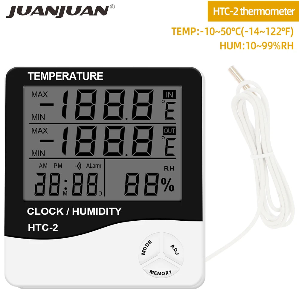 Stazione Meteorologica Multifunzionale Orologio Termometro Igrometro Calendario Display LCD Digitale Temperatura Umidità
