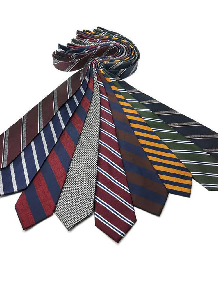 Cravatta Da Uomo 8 Cm In Poliestere Jacquard A Righe Classica Per Matrimonio E Affari Ascot YISHLINE