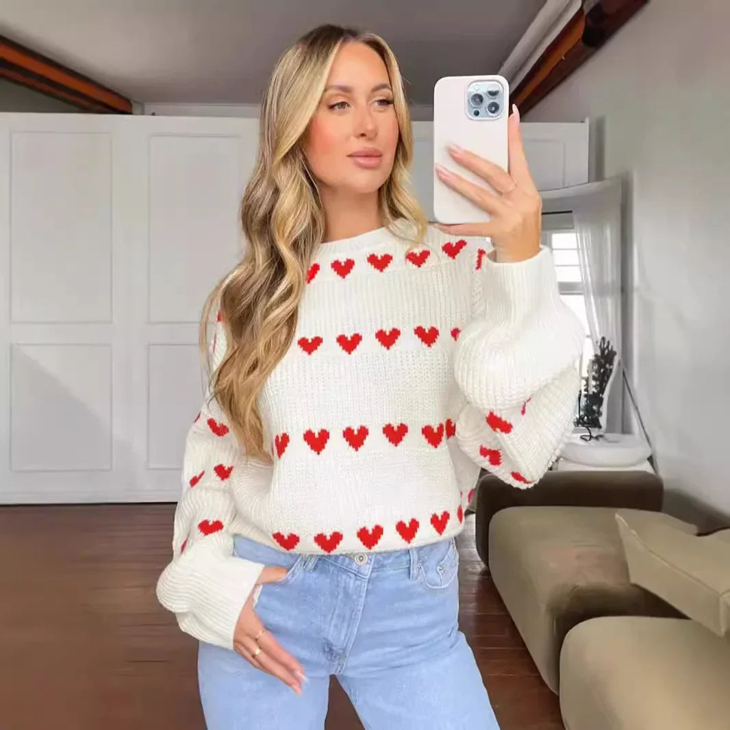 Maglioni Lavorati A Maglia Per Donne In Due Colori Jacquard Collo Rotondo Pullover Trend 2026 Nuovi