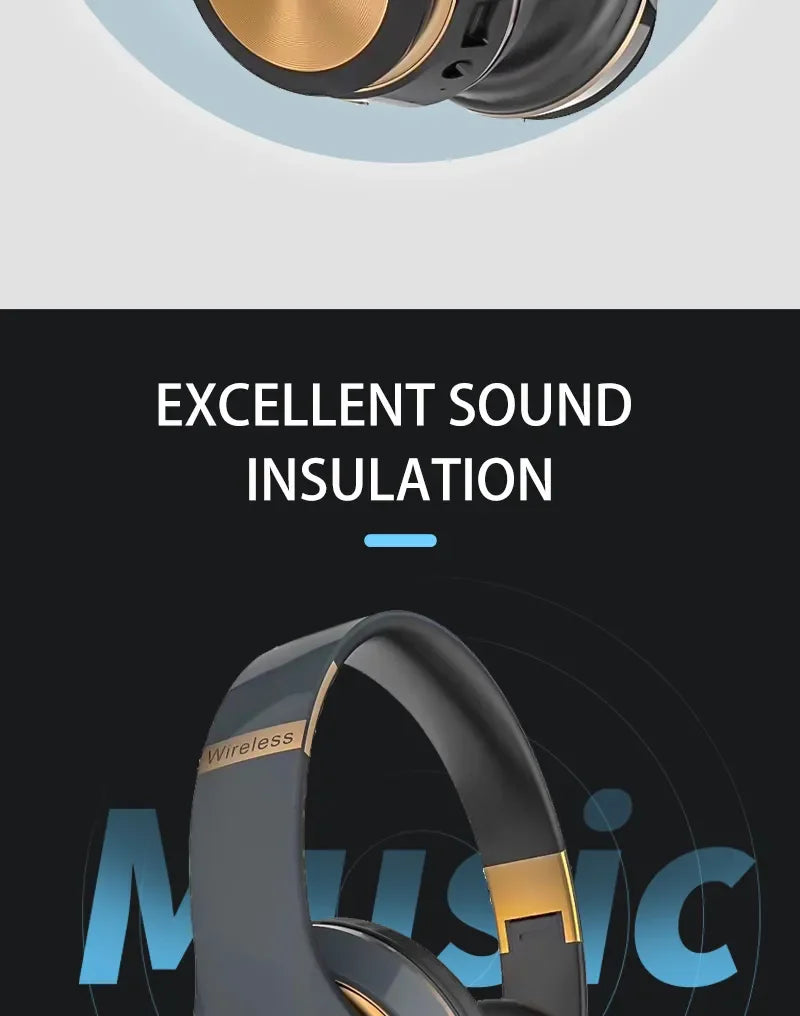 Auricolare Bluetooth T5 Pieghevole Con Microfono Integrato Per PC Gaming E Assistente Vocale Wireless E Cablate 3,5 Mm