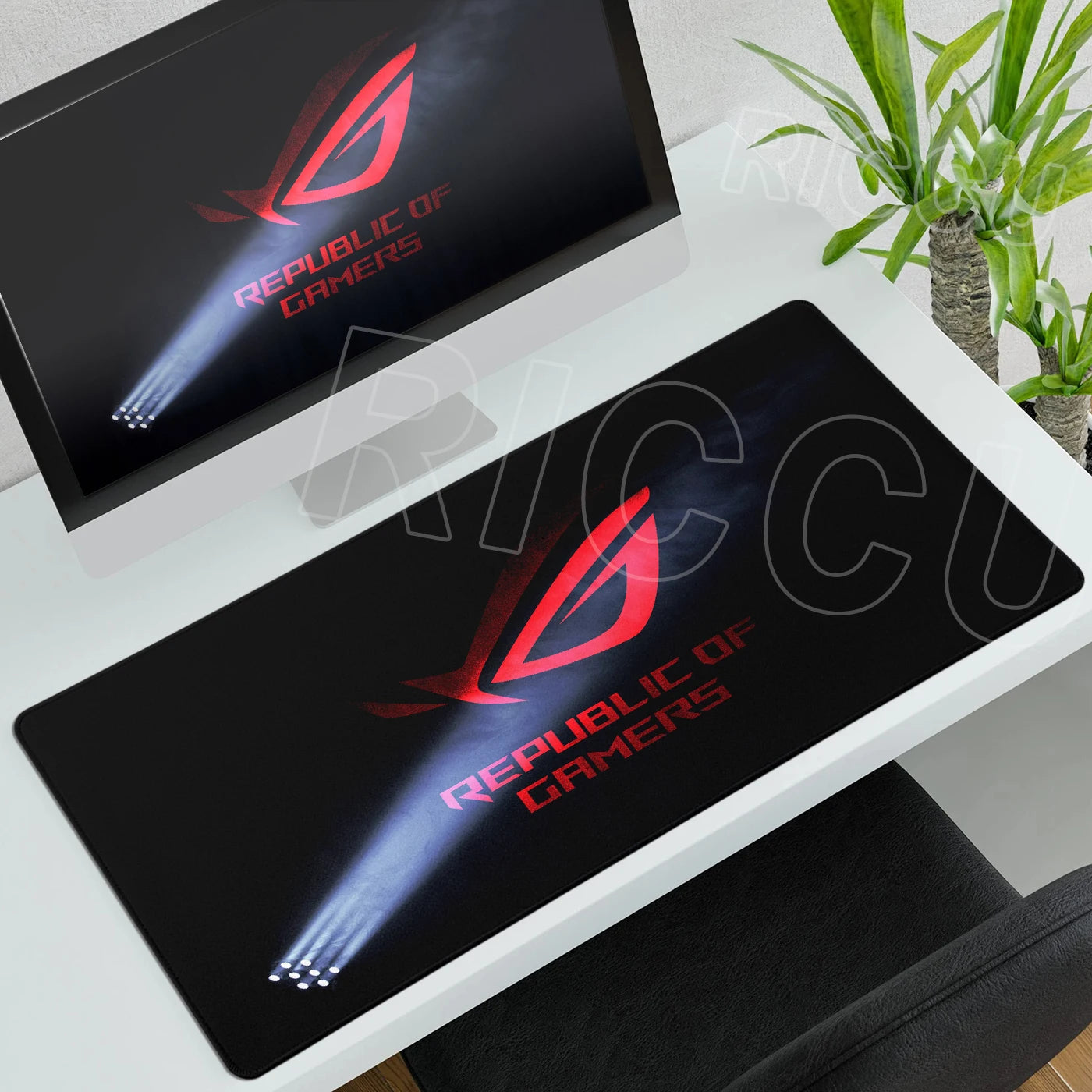 Tappetino per Mouse XXL ASUS ROG Republic Of Gamers Antiscivolo in Gomma per Scrivania da Gioco e Tastiera