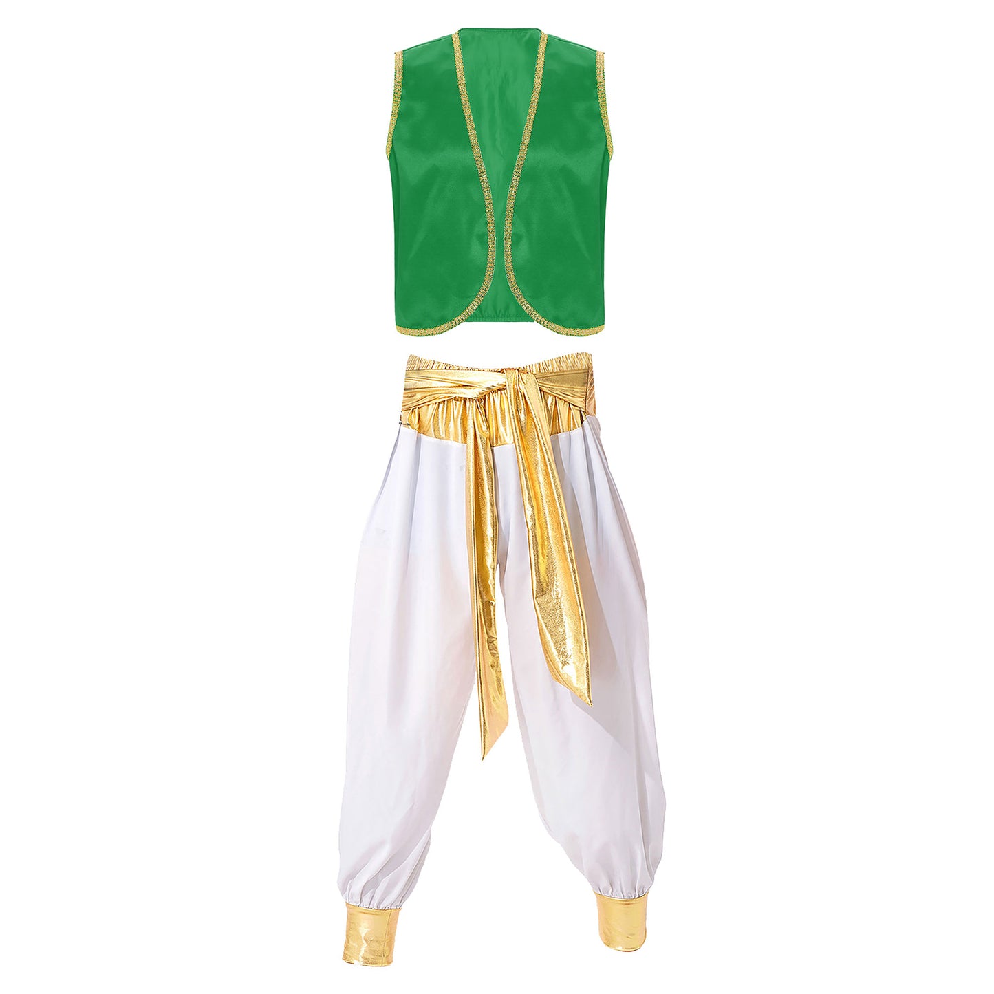 Costume Fantasy Myth Prince Aladin per adulti Gilet senza maniche e pantaloni Abito da palcoscenico per feste a tema Halloween Cosplay