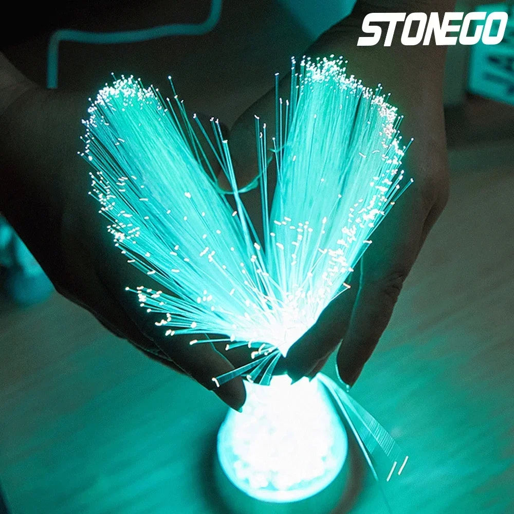 Luce In Fibra Ottica LED Notturna Stellata Colorata Per Camera Da Letto Atmosfera Festiva Luci In Cristallo