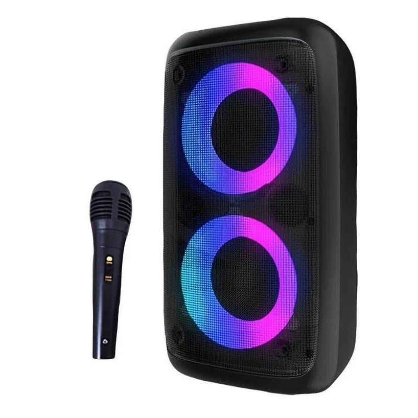Karaoke Radio FM Altoparlante Bluetooth Portatile Con Microfono Lampada Led Subwoofer TWS Per Musica Casa Auto Viaggi