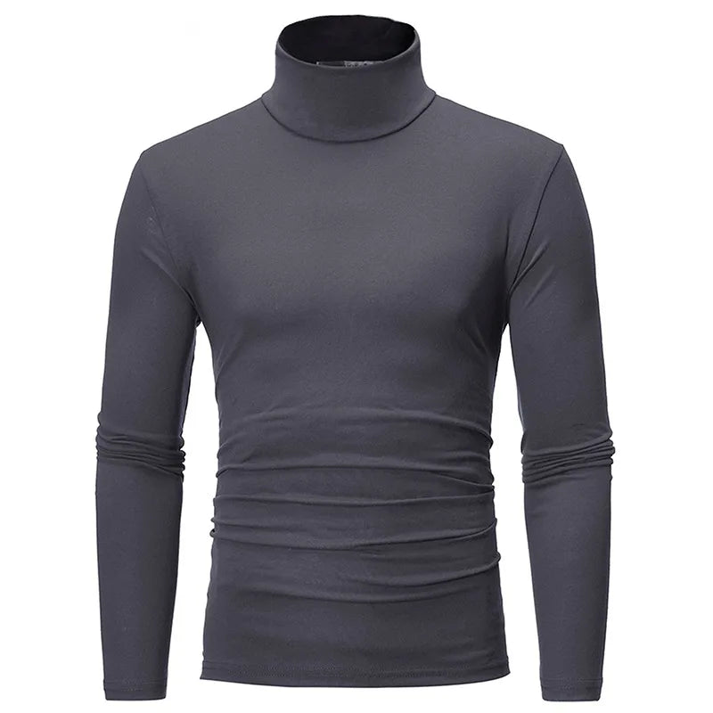 Uomo Dolcevita Autunno Inverno Slim Fit Collo Alto Alta Elasticità Manica Lunga Traspirante Maglieria Pullover