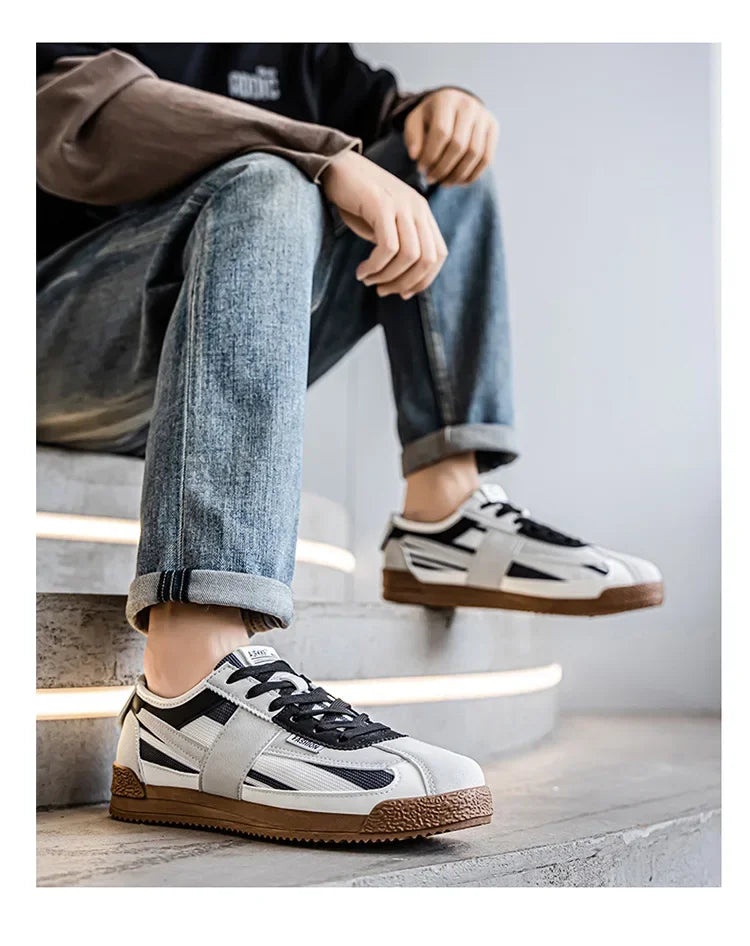 Scarpe Casual Uomo Traspiranti In Tela Versione Aggiornata Primavera Estate Punta Tonda Fodera In Poliestere