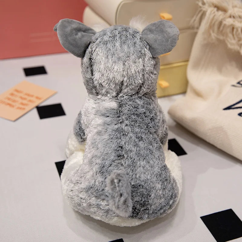 Peluche Schnauzer Cane Morbido 22 30 40 Cm Imbottito Tenero Per Bambini Regalo Natale