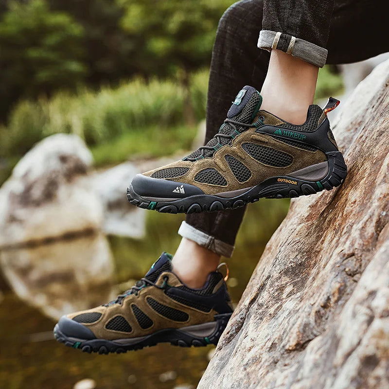 Hikeup Scarpe Da Uomo Traspiranti Da Trekking All'aperto Antispruzzo Mountain Climbing Sport Sneaker Da Trekking