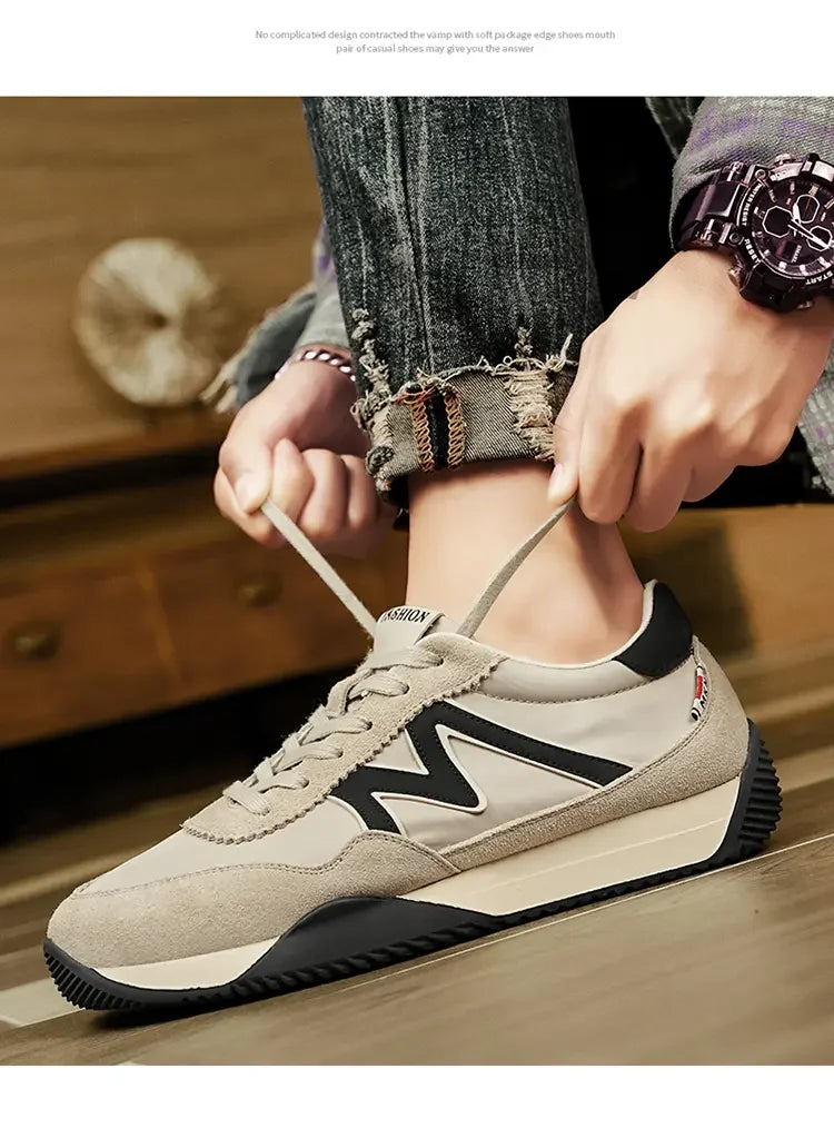 Sneakers Casual Uomo Designer Retro Scarpe Da Corsa In Microfibra Tessuto Pelle Traspirante Con Plateau Interno
