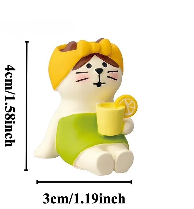 Gatto Limone In Resina Miniatura Pomelo Bath Series Decorazione Da Scrivania Regalo In Stile Giapponese Per Bambini 2024