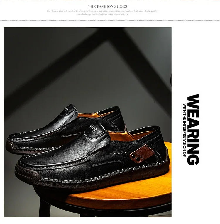 Mocassini Da Uomo Slip Traspiranti Scarpe Da Guida In Vera Pelle Fatte A Mano Eleganti Casual