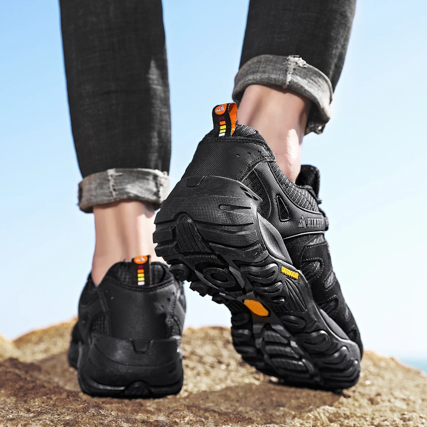 HIKEUP Scarpe Da Trekking Da Uomo In Pelle Scamosciata Impermeabili Traspiranti Esterno Resistente All Usura