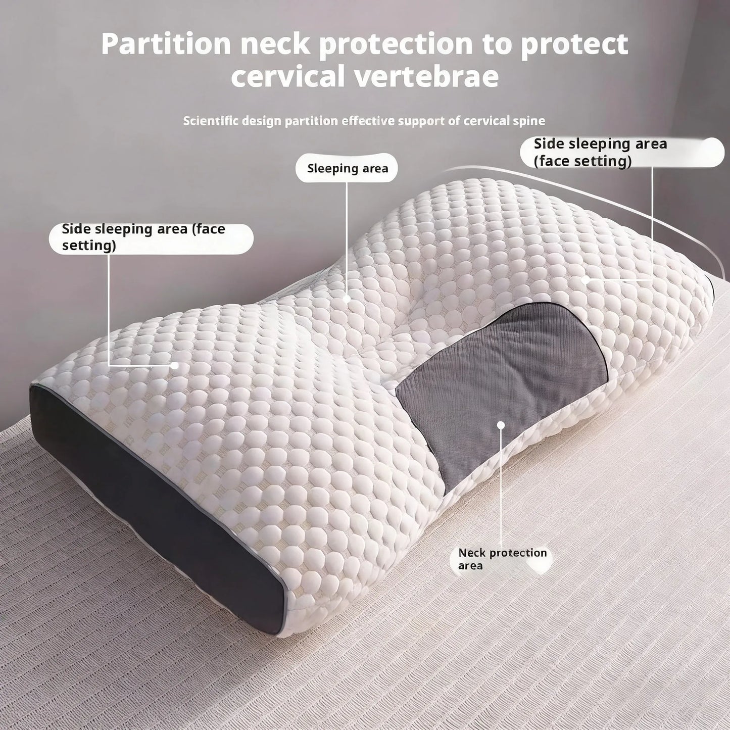 Cuscino In Cotone Lavorato A Maglia Antistatico Ergonomico Per Collo E Cervicale Per Dormire Adulti Studenti