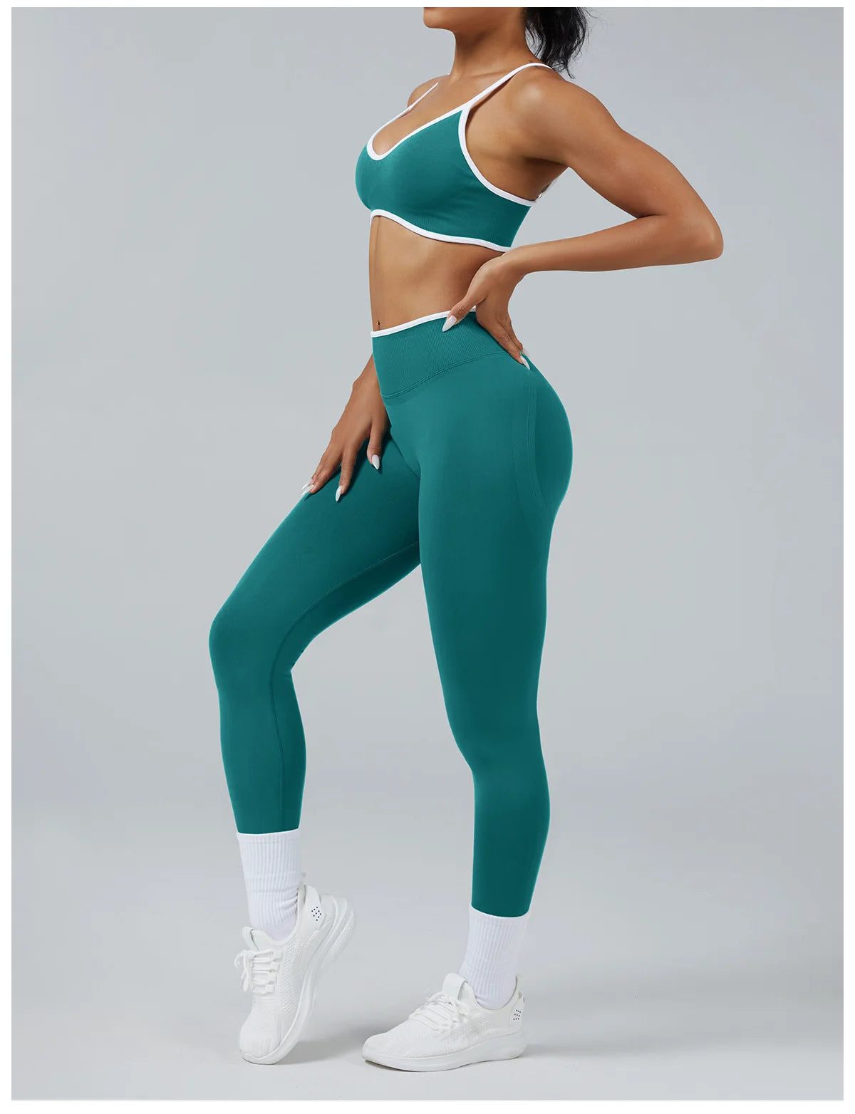 Set Fitness Da Donna 2 Pezzi Leggings Vita Alta Senza Cuciture E Reggiseno Sportivo Per Yoga Palestra Cardio Estivo