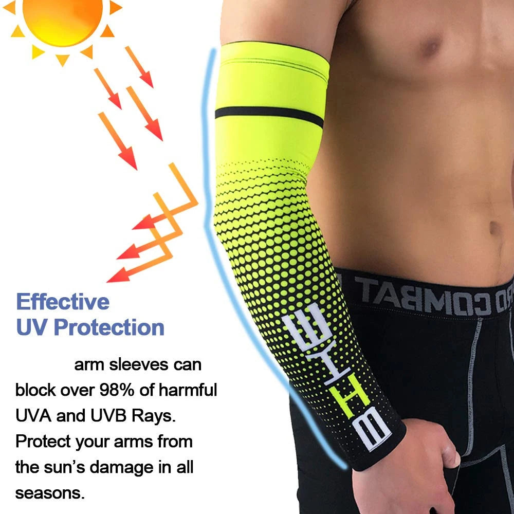 Maniche Braccia Ciclismo Unisex Rinfrescanti Protezione UV Solare Elastiche Per Corsa