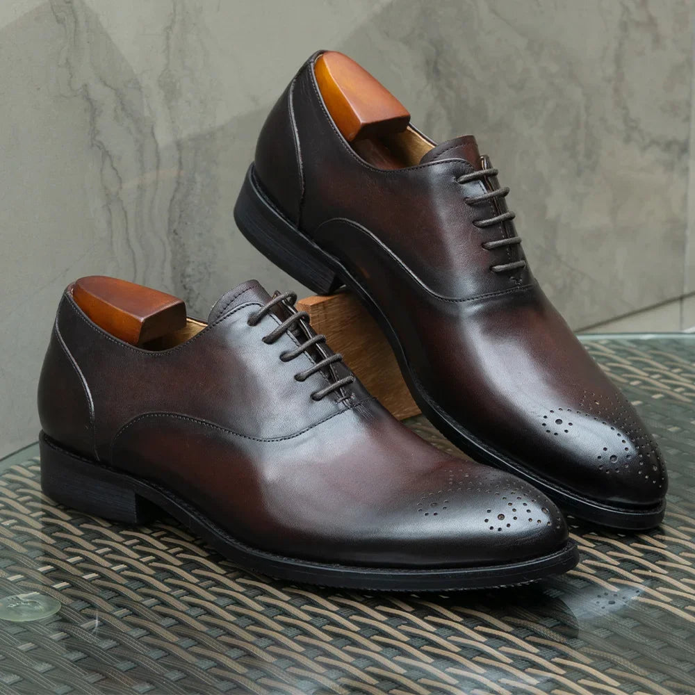 Scarpe Oxford Da Uomo In Vera Pelle Stile Classico Italiano Con Lacci Per Matrimonio Ufficio Aziendale Nere E Marroni