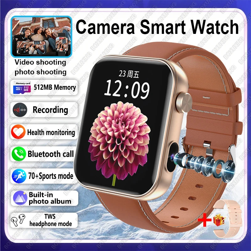 Nuovo Smartwatch Fotocamera per Uomo e Donna Registrazione Foto e Video Fitness Salute Impermeabile Chiamate Bluetooth