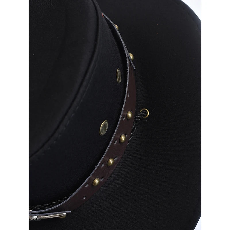 Cappello Da Cowboy In Pelle Scamosciata Artificiale Unisex Vintage Con Grande Bordo Per Cosplay E Feste