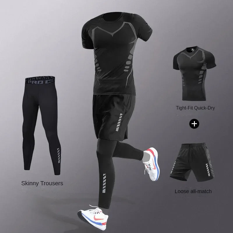 Completo Da Uomo In Fibra Ghiaccio Ad Asciugatura Rapida Set Per Corsa Fitness Maratona Ciclismo Allenamento
