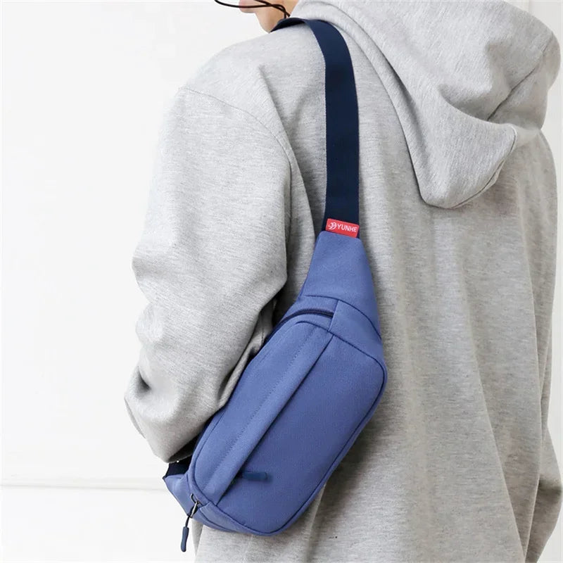 Marsupio Sportivo Unisex Da Uomo E Donna Borsa A Tracolla In Tela Oxford Porta Telefono Petto Casual