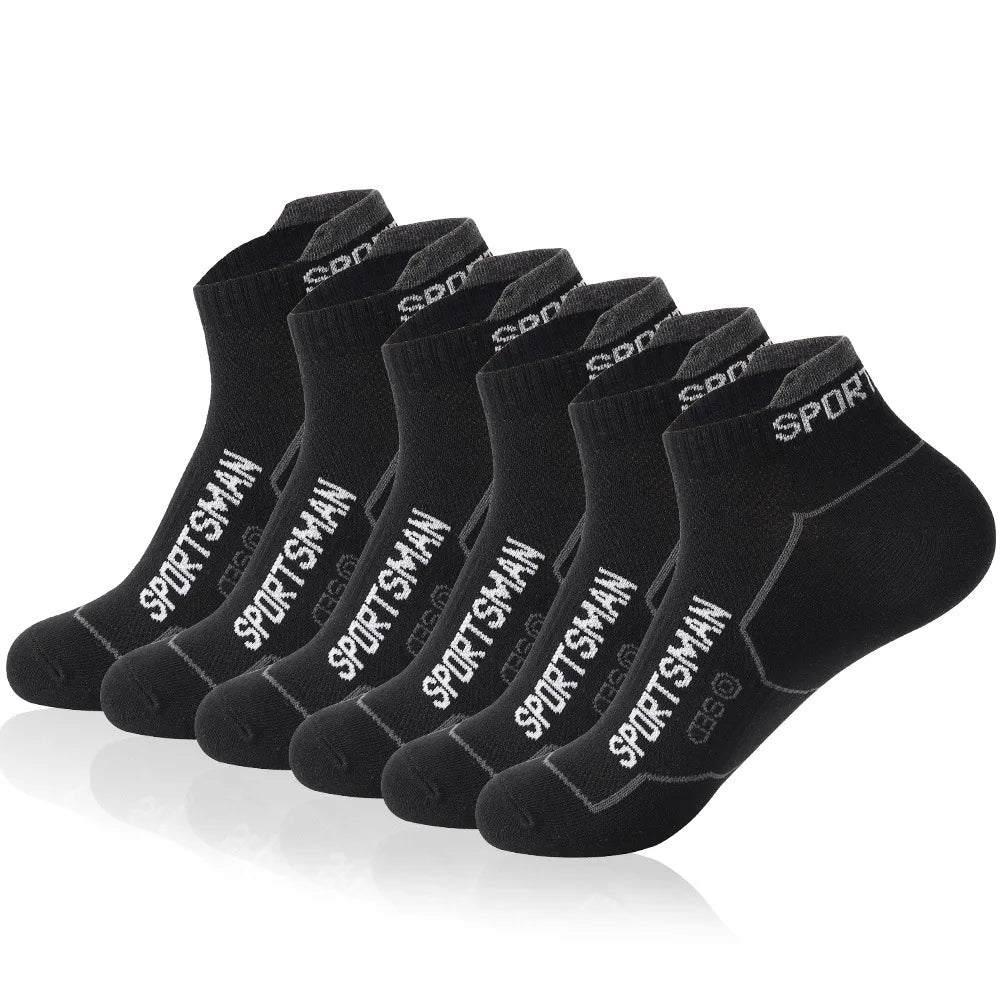 Calzini Corti Da Uomo Per Basket E Corsa Con Rete Traspirante Assorbenti Odori Pack 6 Paia