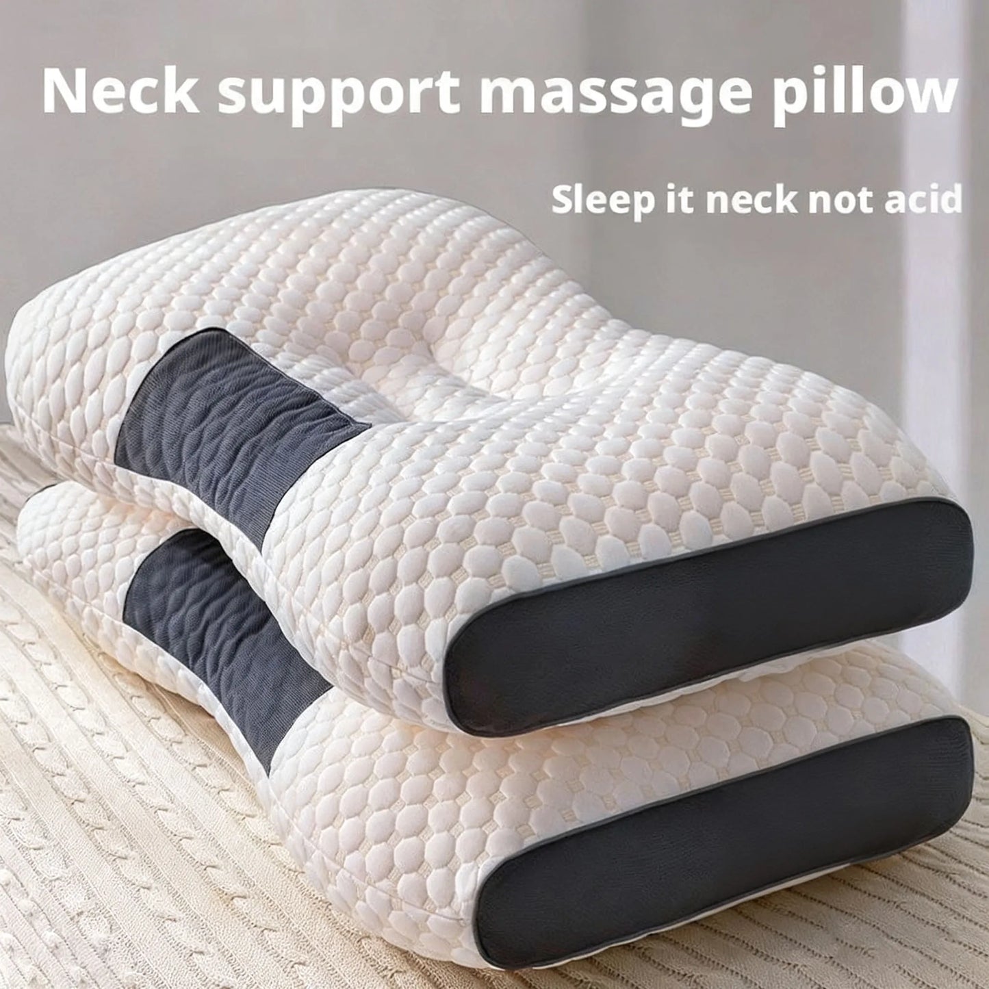 Cuscino In Cotone Lavorato A Maglia Antistatico Ergonomico Per Collo E Cervicale Per Dormire Adulti Studenti