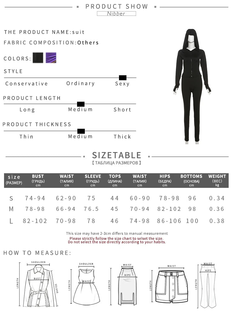 Nibber Sportivo Casual Tuta 2 Pezzi Donna Con Cappuccio Zip Crop Top E Leggings Fitness Morbide Stretch Streetwear