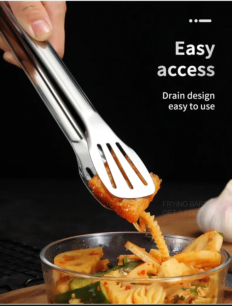 Pinze Per Alimenti In Acciaio Inossidabile 304 Barbecue Antiscivolo Per Cucina Clip Griglia Pesce Bistecca Pane