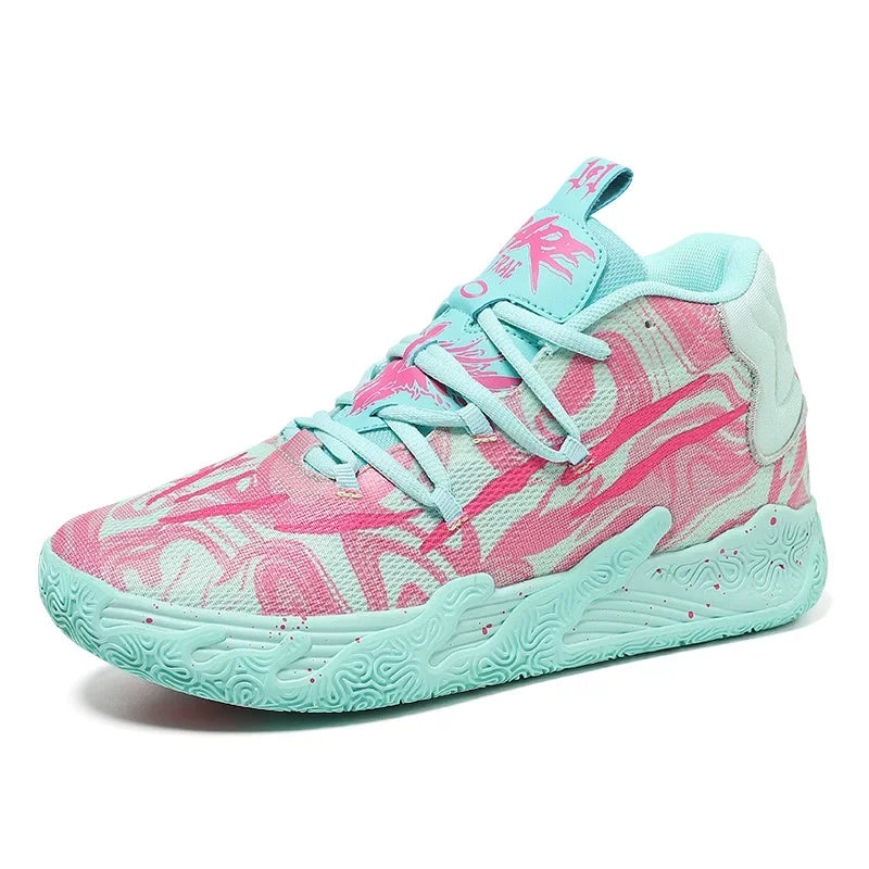 Scarpe Da Basket Da Uomo Allenamento Sul Campo Traspiranti In Mesh Antiscivolo Mid Cut Design Lussuoso