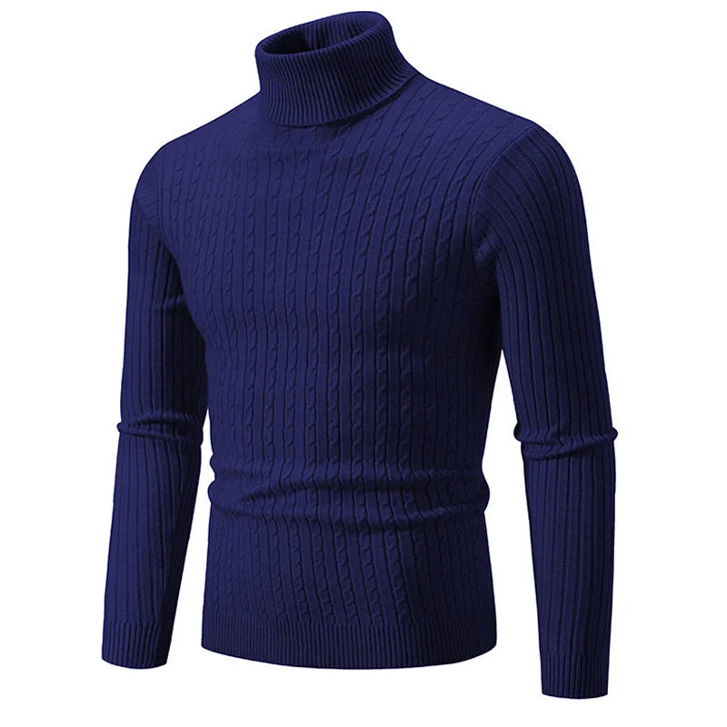 Maglione Invernale Spesso Caldo Collo Alto Dolcevita Uomo Slim Fit Maglieria Da Uomo Doppio Colletto Maschile