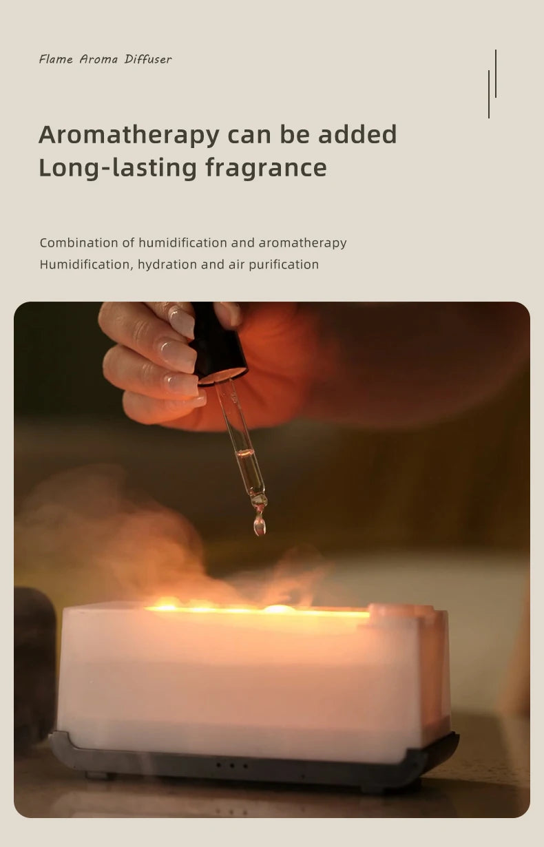 Nuovo Mini Diffusore di Aroma Umidificatore Ad Ultrasuoni Freddo Mist Maker Fogger LED Olio Essenziale Fiamma Lampada Difusore