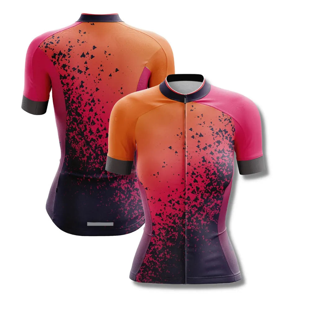 Maglia Da Donna 2025 Da Ciclismo Manica Corta Con Tasche Riflettente Traspirante Asciugatura Rapida Imbottitura Gel 19D