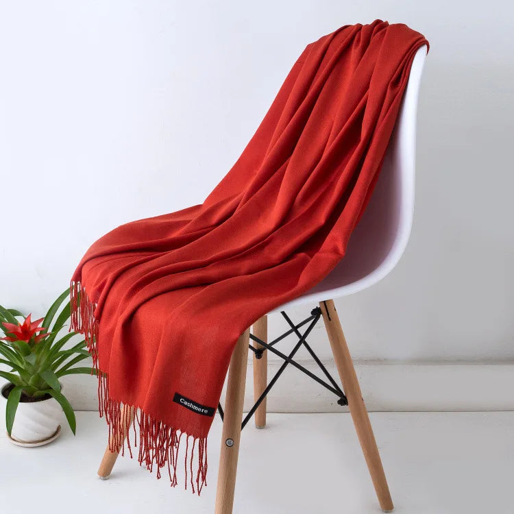 Sciarpa di Pashmina da Donna Morbida Cashmere Foulard Viaggio Ufficio Inverno Caldo Hijab Solido Avvolge Bandana