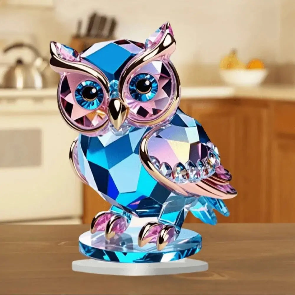 Gufo Di Plastica Cristallo Decorazione Da Tavolo 15 Cm Per Casa A Tema Animale Ornamento Pratico E Conveniente