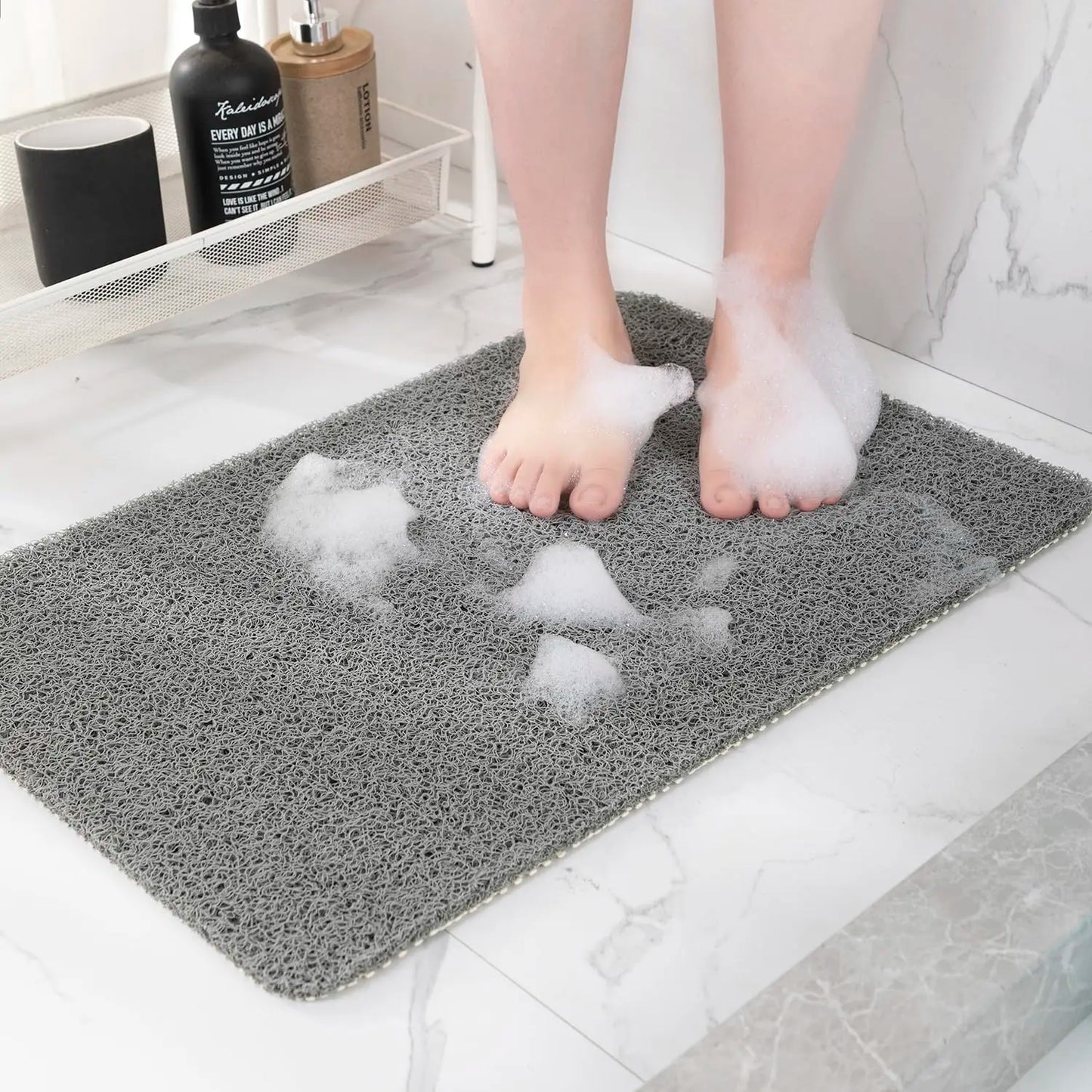 Tappetino Da Doccia Antiscivolo 50x80 Cm Drenabile Lavabile Facile Da Pulire Confortevole Per Bagno Per Famiglie