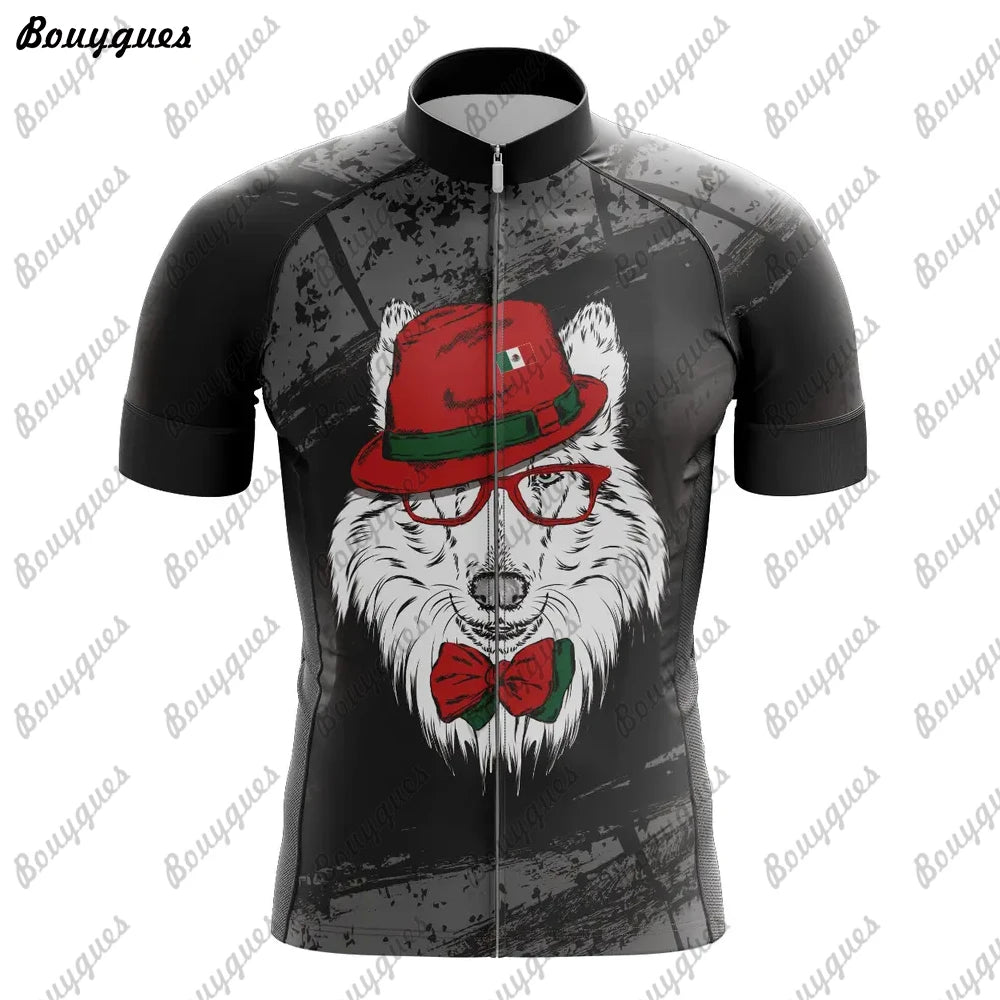 Maglia Ciclismo Uomo Wolf Pro Team MTB Downhill Alta Qualita Tricot Traspirante Con Tasche E Asciugatura Rapida